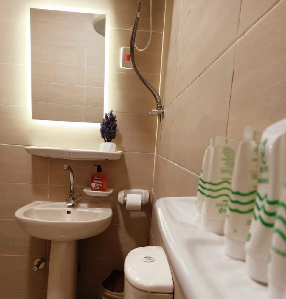 Hair dryer, bathrobes, slippers, bidet