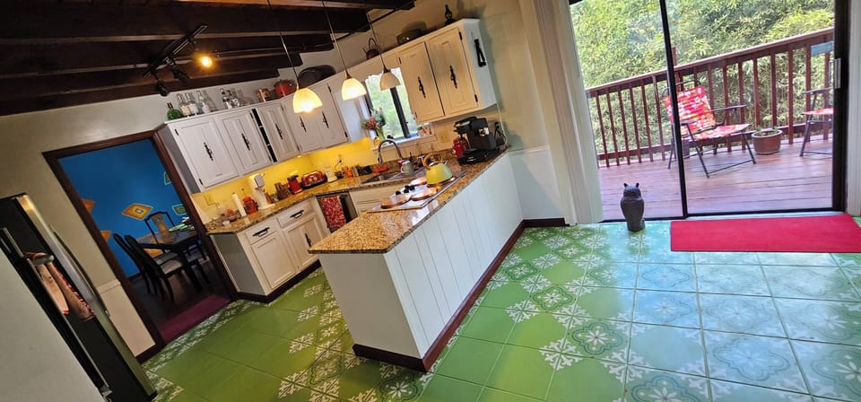 Kitchen iequipped w old school tools as well as Soda Stream, Keurig, Nutribullet