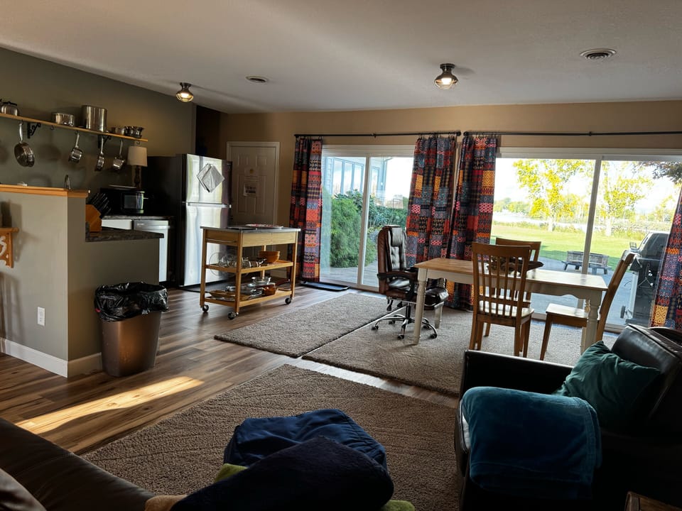 North wing 1st floor open concept living room /kitchen. Futon in this room.
