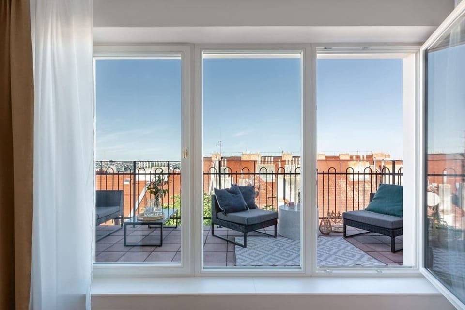 Beautiful spacious terrace with outside seating