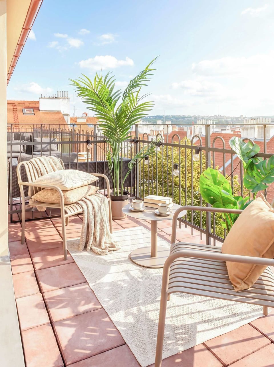 Beautiful spacious terrace with outside seating