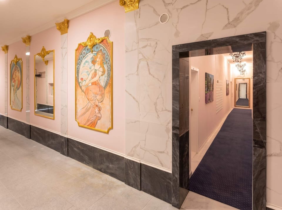 Inside the building