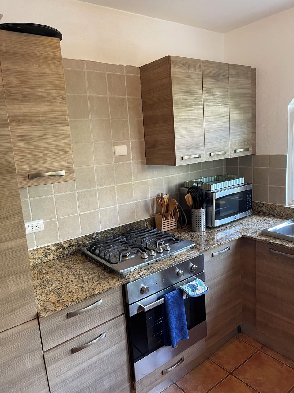 Deluxe Apartment, Patio, Garden View | Private kitchen | Full-size fridge, microwave, oven, stovetop