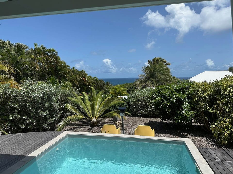 Iguane House villas & Micro Spa Villa Mangrove  piscine et vue mer