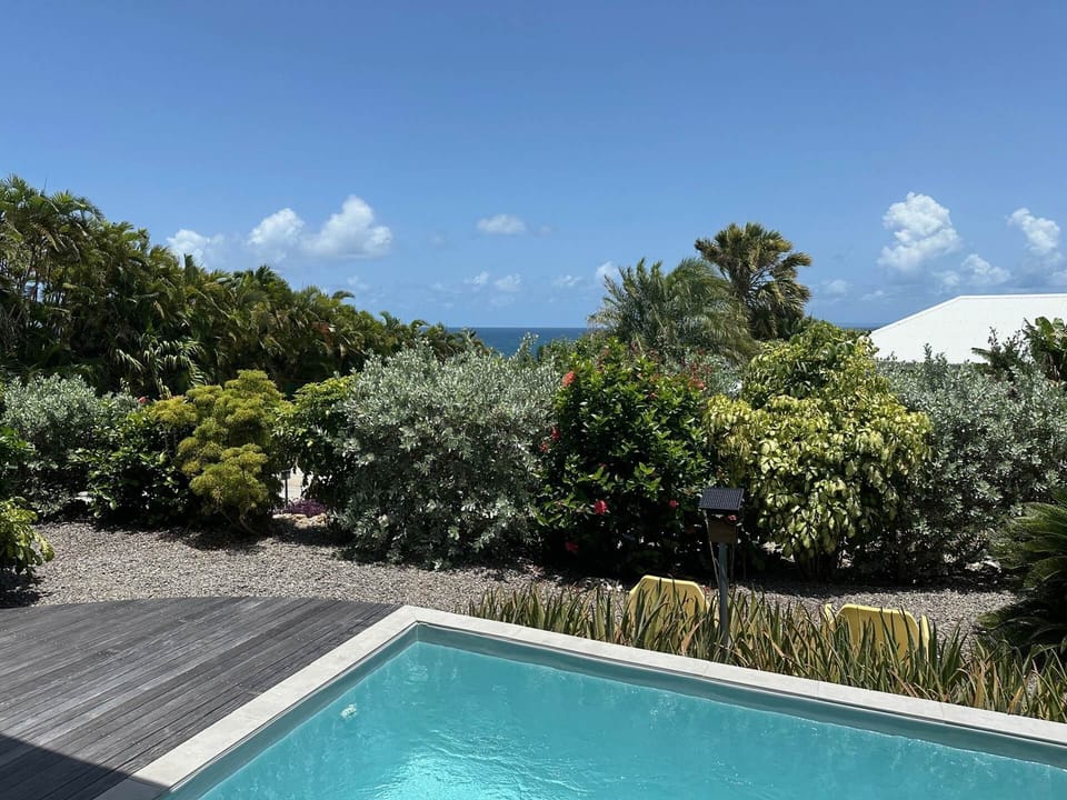 Iguane House villas & Micro Spa Villa Corail piscine et vue mer