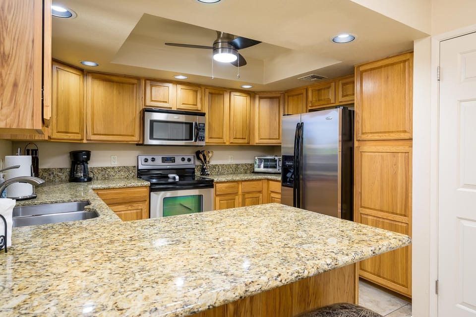 Updated kitchen with lots of storage.