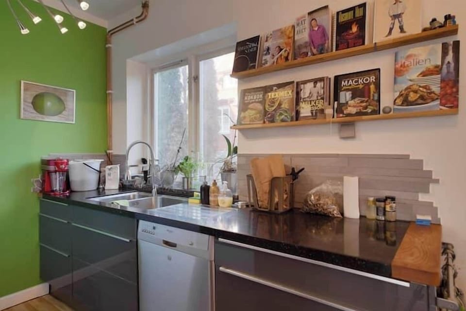 Espresso maker, coffee/tea maker, shared fridge, shared microwave