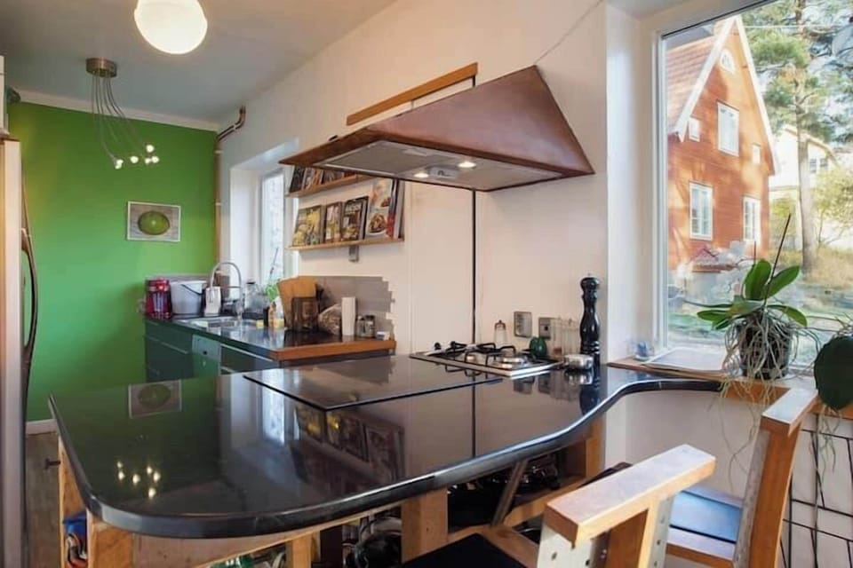 Espresso maker, coffee/tea maker, shared fridge, shared microwave