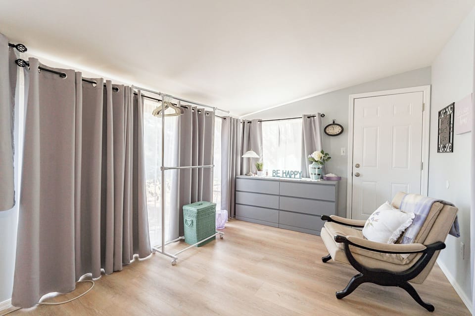 Sunroom clothing storage