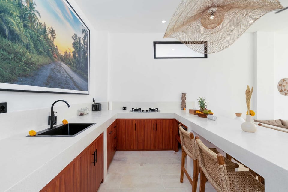 Basic Villa | Private kitchen | Fridge, microwave, stovetop, electric kettle