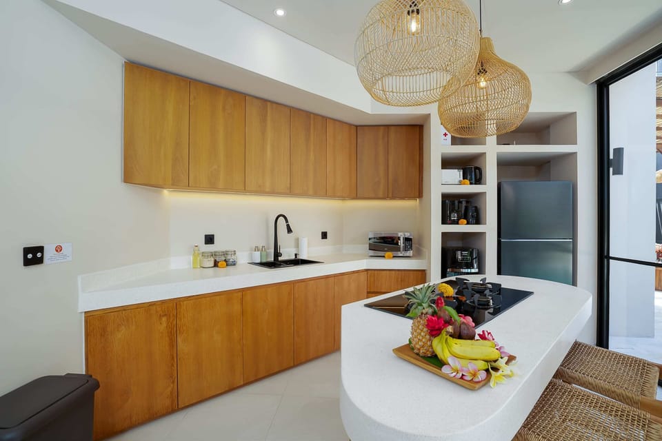 Basic Villa | Private kitchen | Fridge, microwave, stovetop, electric kettle