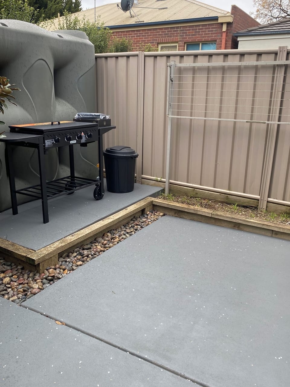 BBQ and clothes line