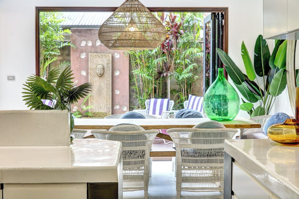 The dining area flows out to BBQ and outdoor area