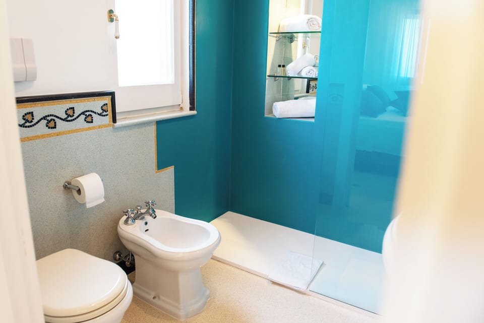 Panoramic Double or Twin Room | Bathroom | Shower, rainfall showerhead, hair dryer, bidet