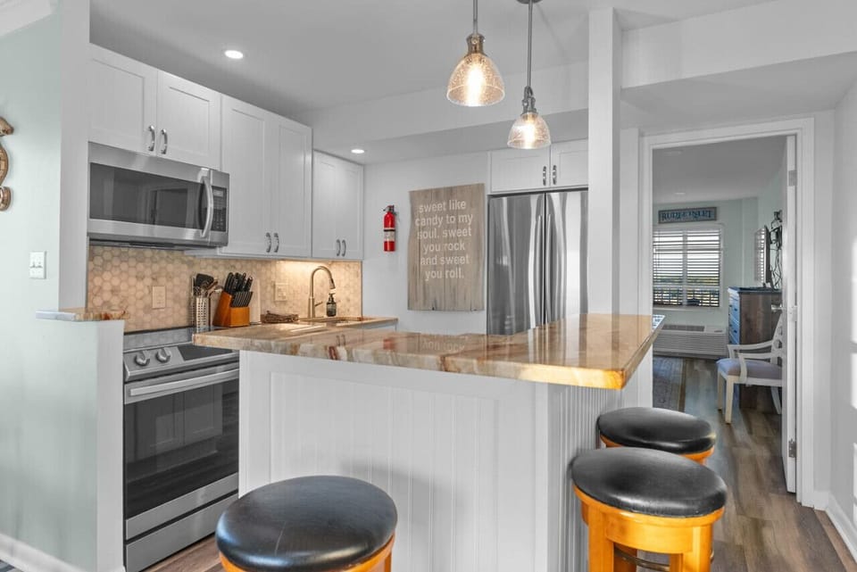 Fully equipped and ready for your favorite meals, your home away from home. _