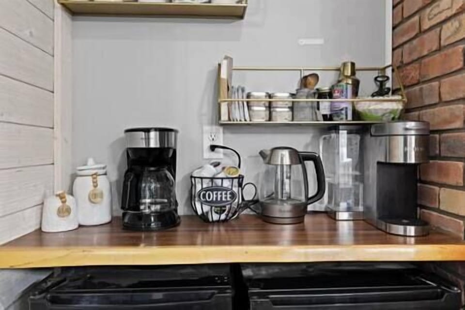 Inviting coffee and tea bar. Help yourself!