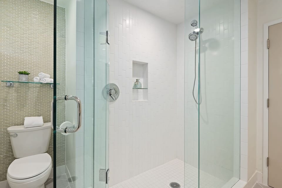 Walk-in shower in primary bath