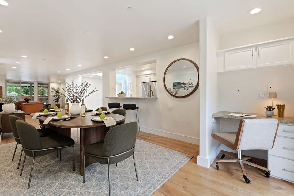 Built-in desk nook off of dining room