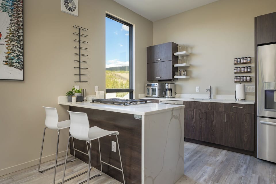 Seating for two at the breakfast bar