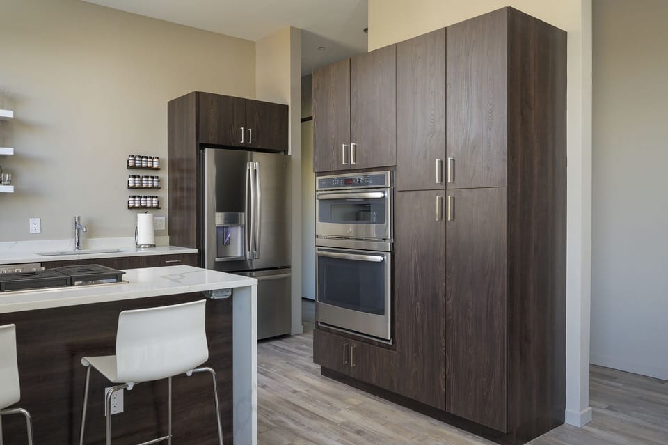 Gourmet kitchen with stainless steel appliances