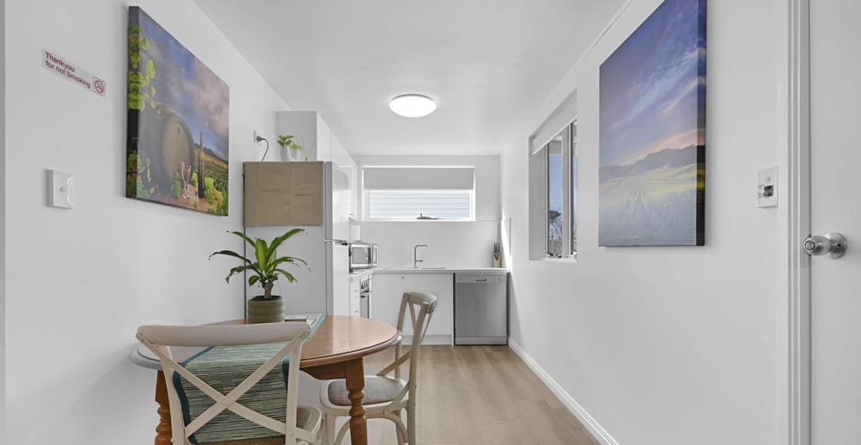 Dining area and kitchen.