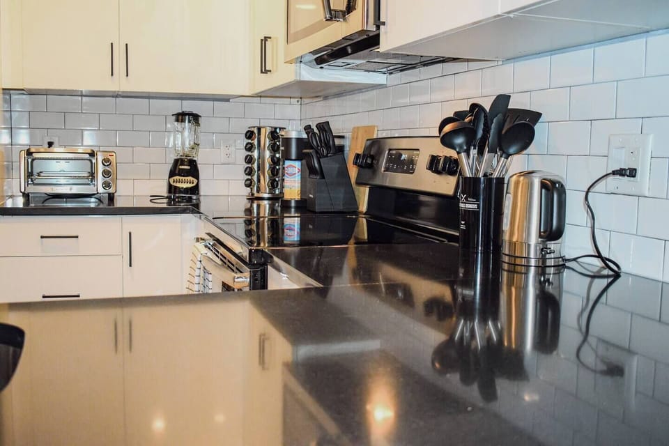 Kitchen fully stocked, everything you need you  to cook/bake