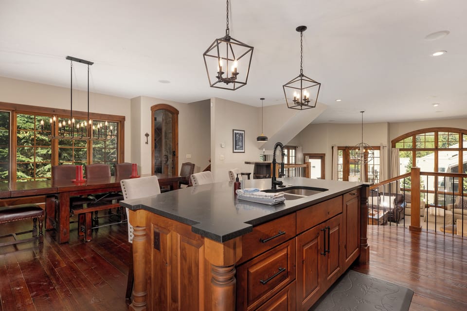 Large kitchen and living space