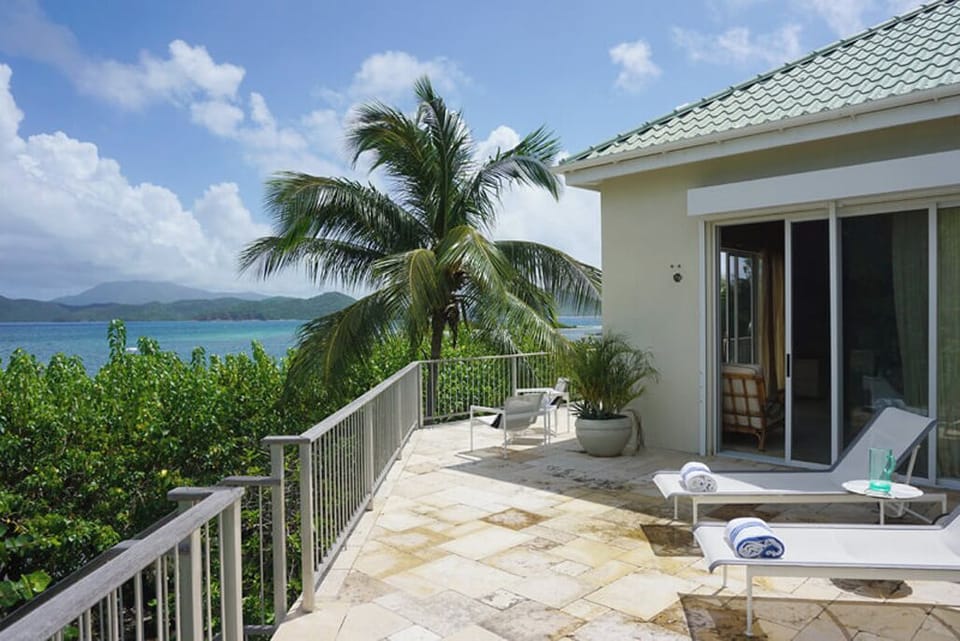 The wrap around deck encompasses the front of the home. Views from every location.