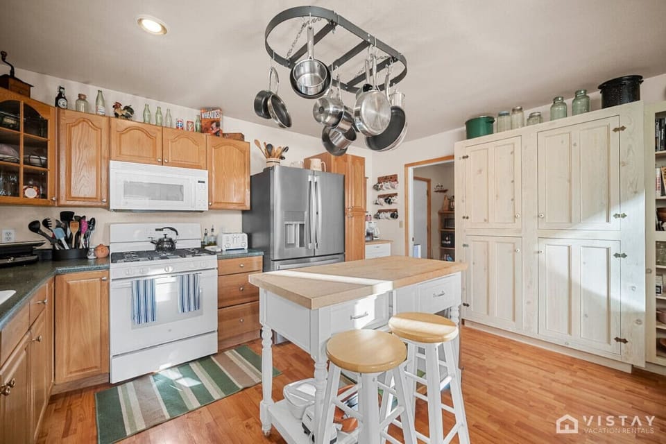 You’ll find a crockpot for slow cooking, baking sheets for your favorite treats, an Instant Pot for quick and easy meals.