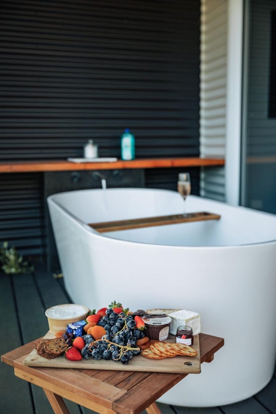 Luxury outdoor soaking bath for the ultimate relaxation