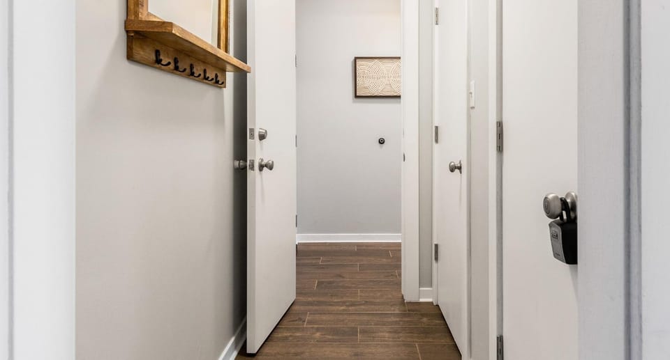 Front Hallway from Kitchen to bedroom hallway.