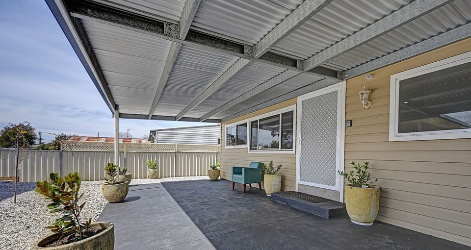 Giant private north facing verandah looking east.