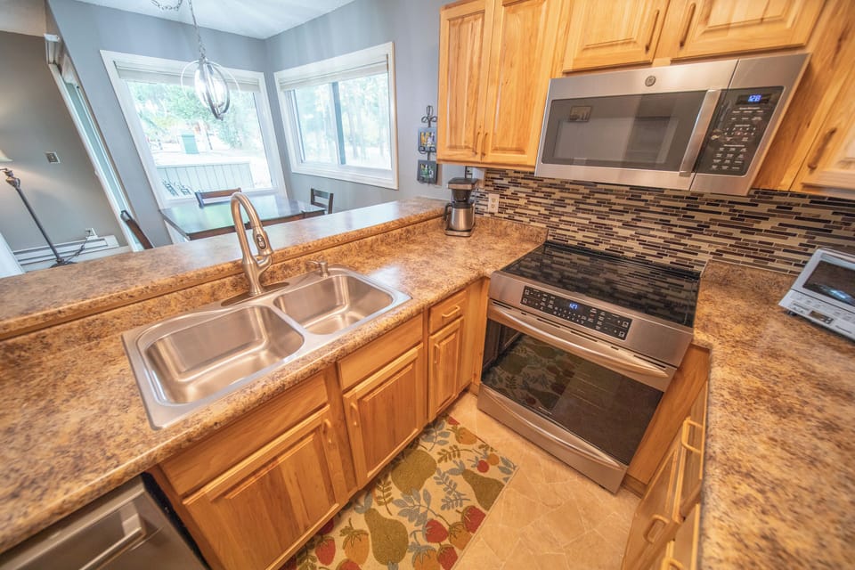 Kitchen opens up to the living area