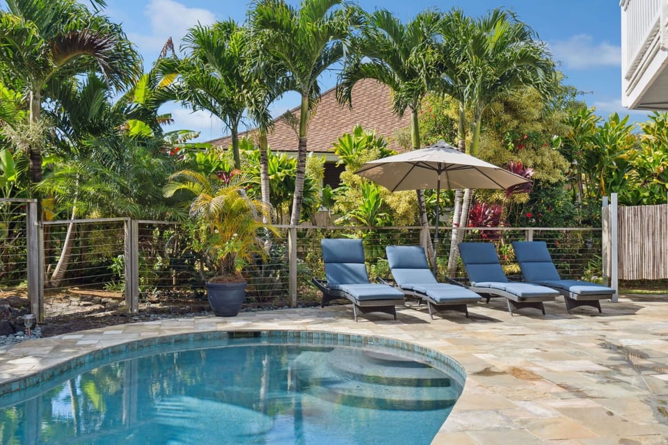 With a pool for swimming
