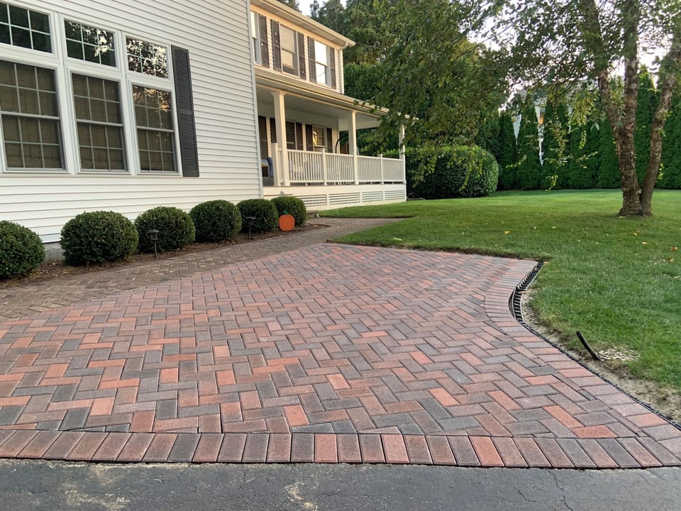 Front walkway and car pad 