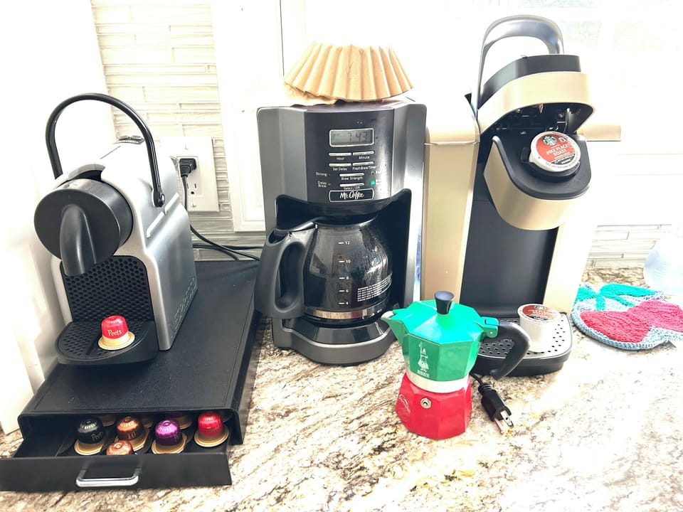 Automatic drip, keurig, nespresso and lavazza