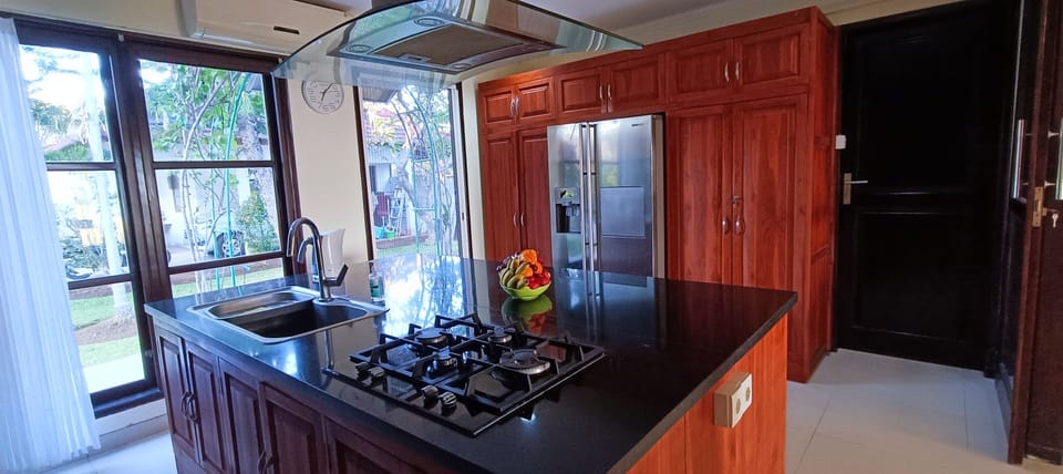 Four Bedroom Private Pool Villa | Private kitchen | Full-size fridge, microwave, oven, stovetop