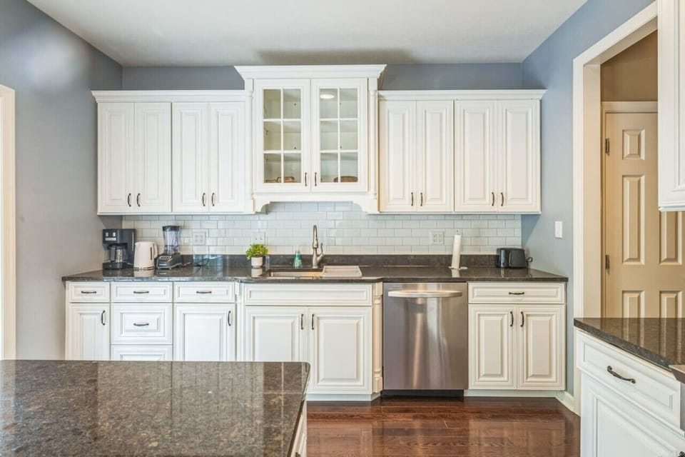 Modern kitchen fully stocked for cooking at home
