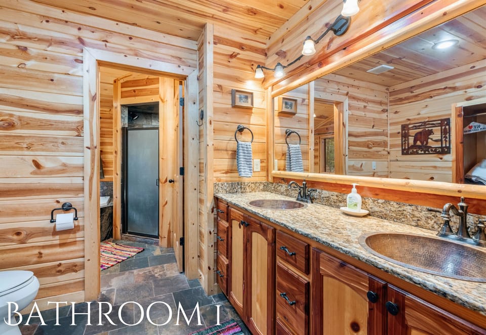 This bright and spacious bathroom is stocked with everything you need to freshen up and get ready for your next adventure.