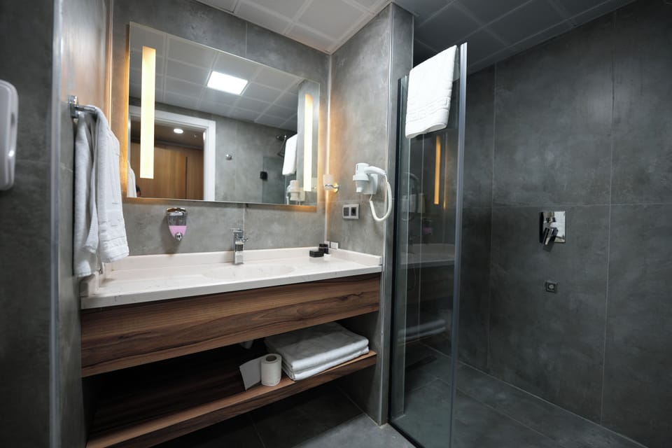 Standard Double or Twin Room, Garden View | Bathroom | Shower, hair dryer, towels, soap
