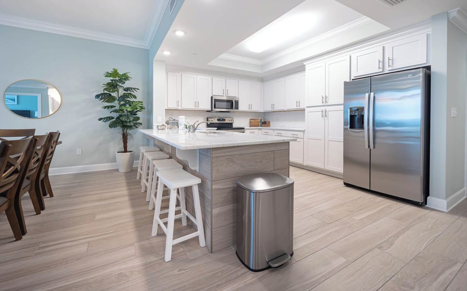 Pull up a stool at the kitchen counter and savor your morning coffee before a day of adventure