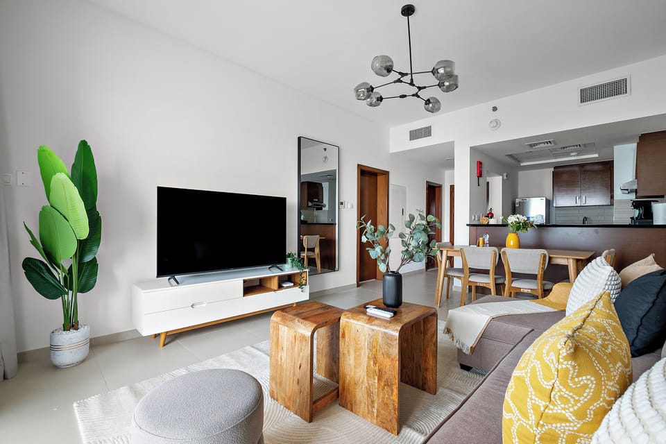 City Apartment | Living area | 50-inch Smart TV with digital channels