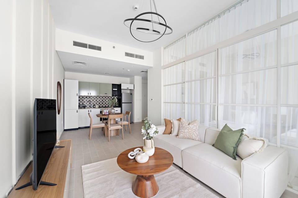 Premier Apartment | Living area | 50-inch Smart TV with digital channels