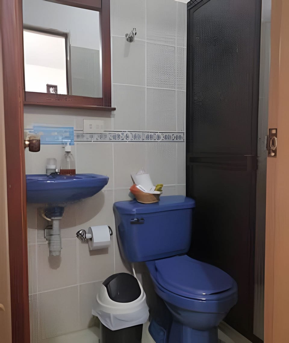 Shower, towels, soap, shampoo