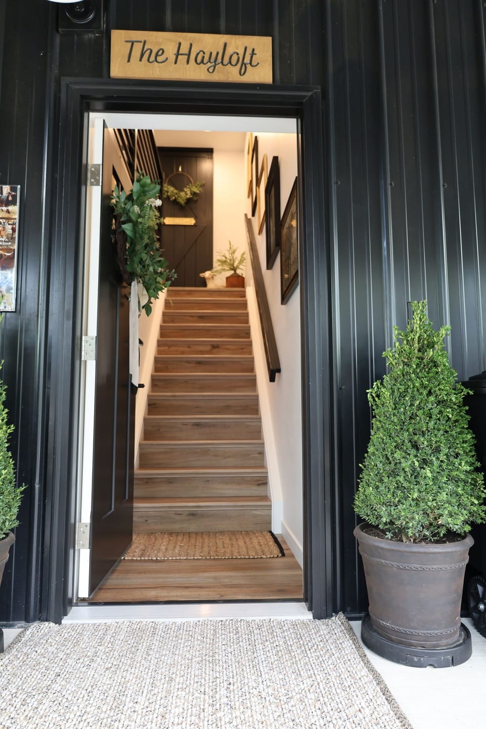 Hayloft entrance stairs