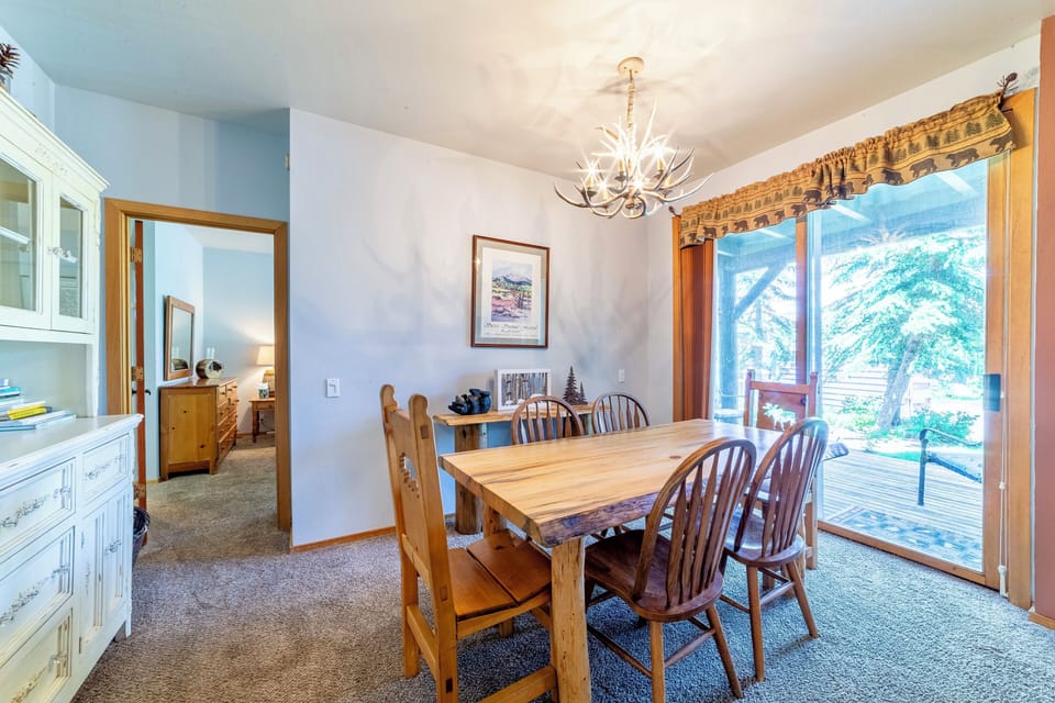 Dining table w/ seating for 6.
