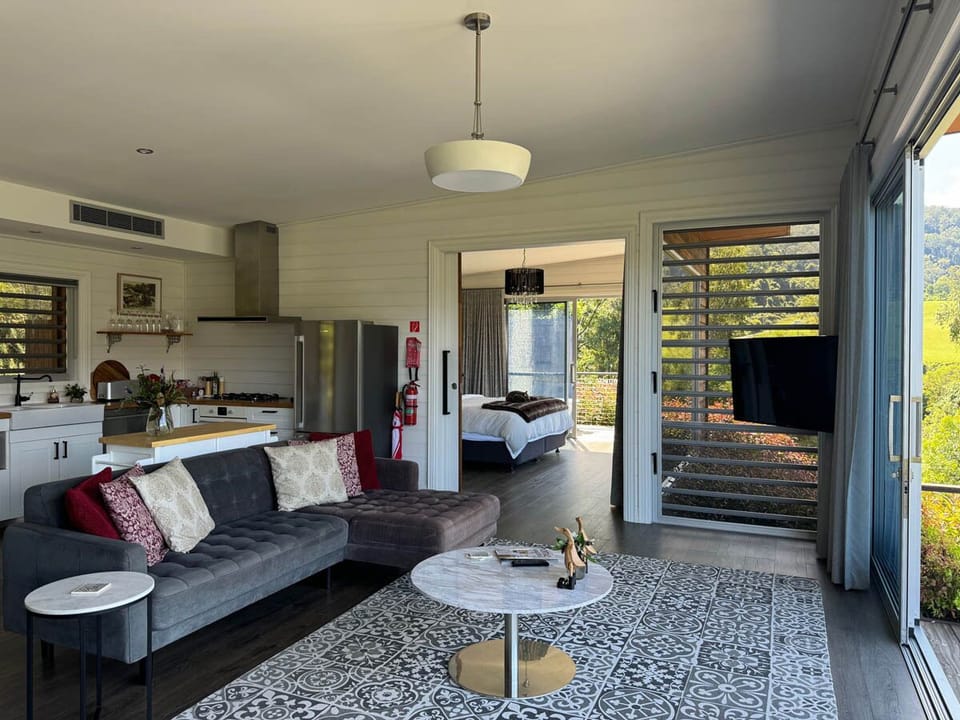Living area with tv and sofa