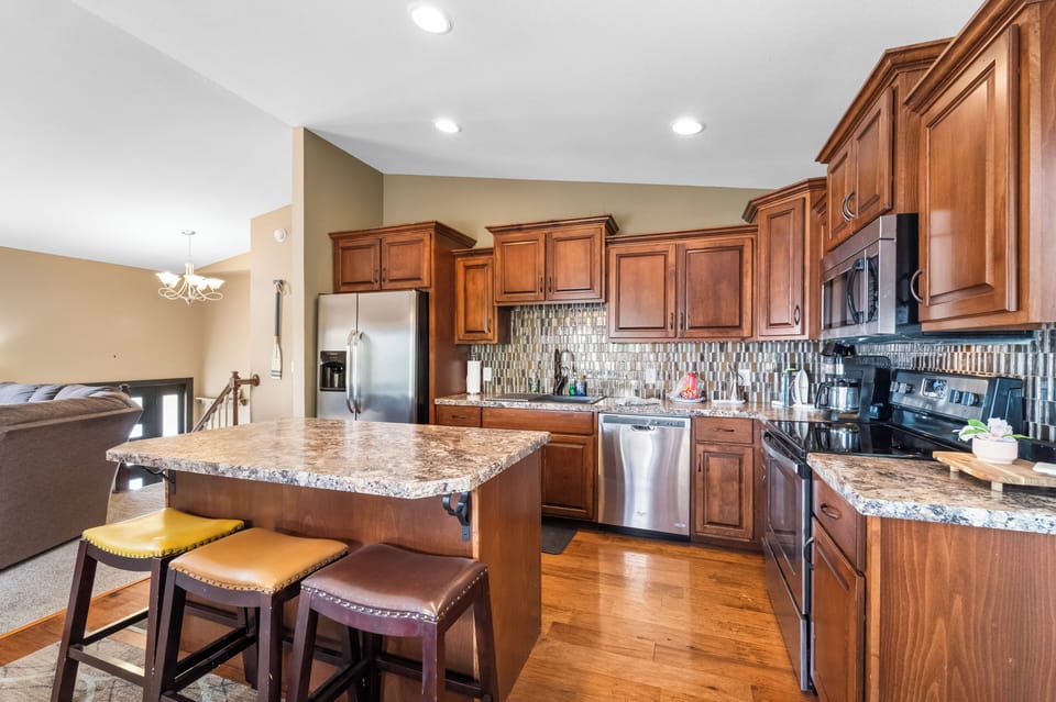Kitchen on upper level