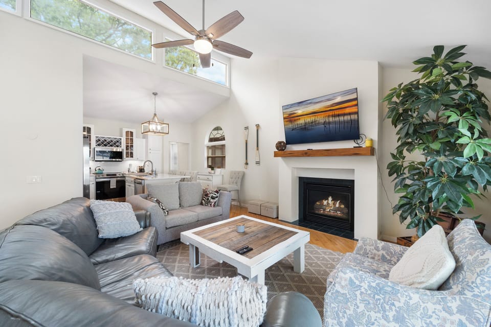 Lakeside living area upper level