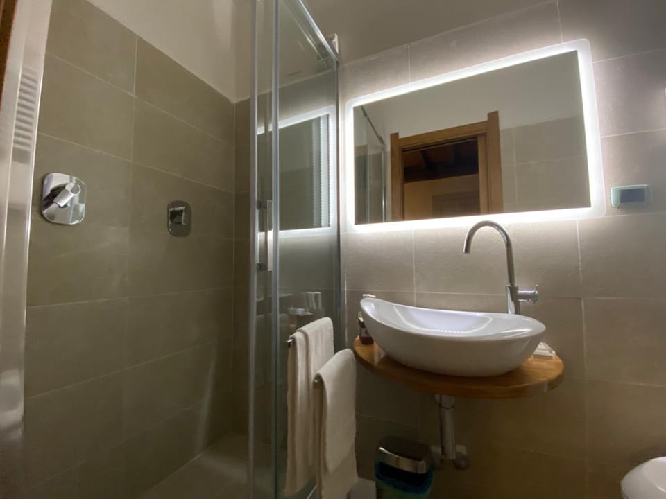 Basic Double Room, 1 Double Bed | Bathroom | Shower, hydromassage showerhead, free toiletries, hair dryer